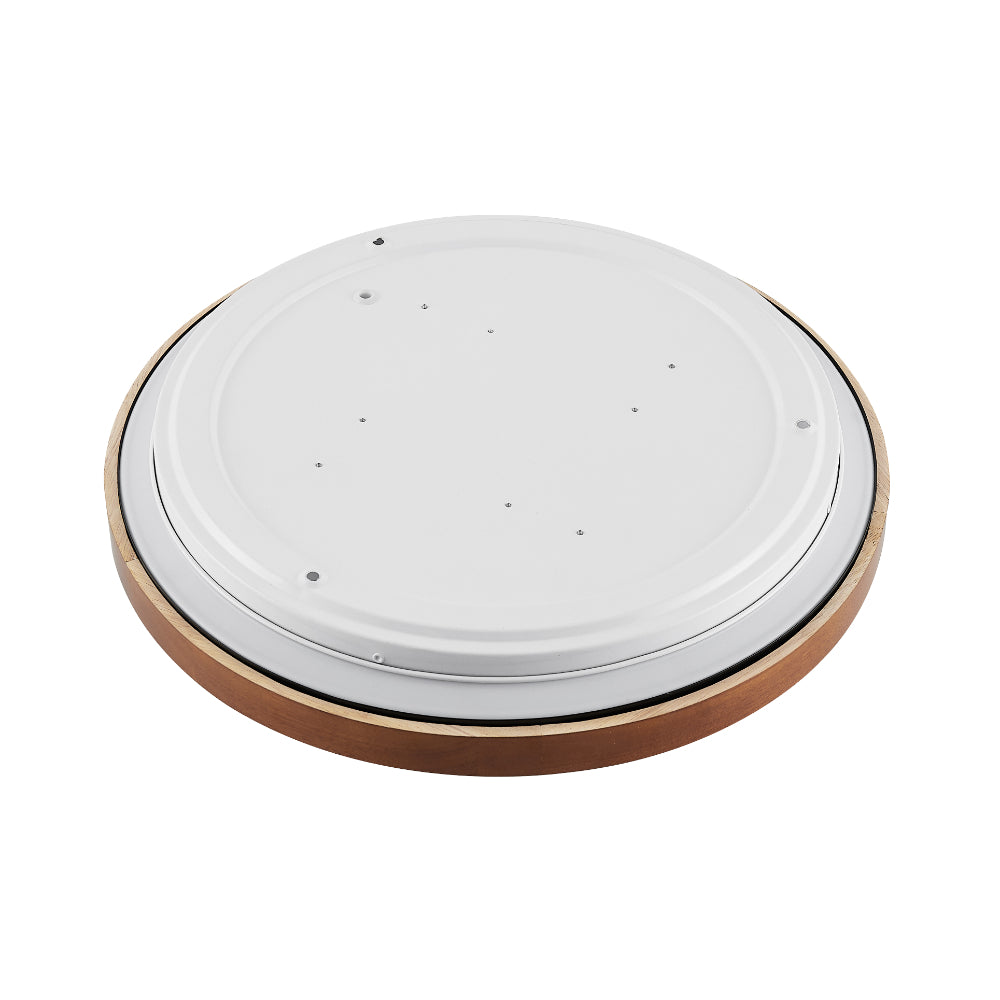 Orlin 420mm LED Oyster 24W TRI Colour Black & Walnut - ORLIN OY42-WD3C