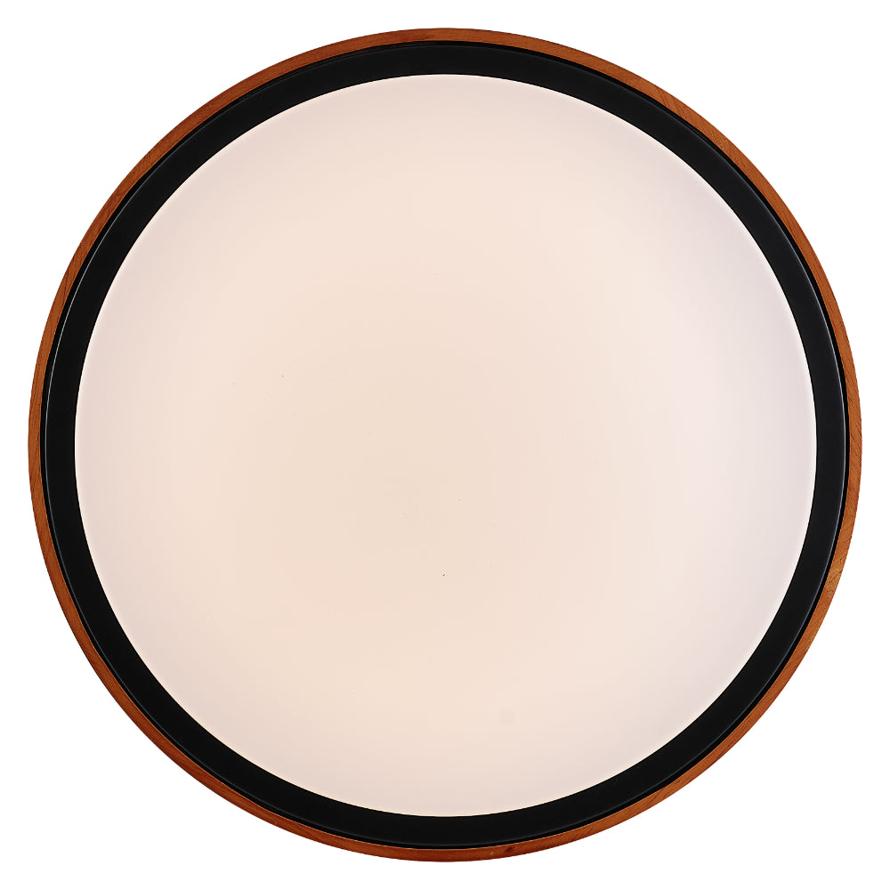 Orlin 500mm LED Oyster 36W TRI Colour Black & Walnut - ORLIN OY50-WD3C