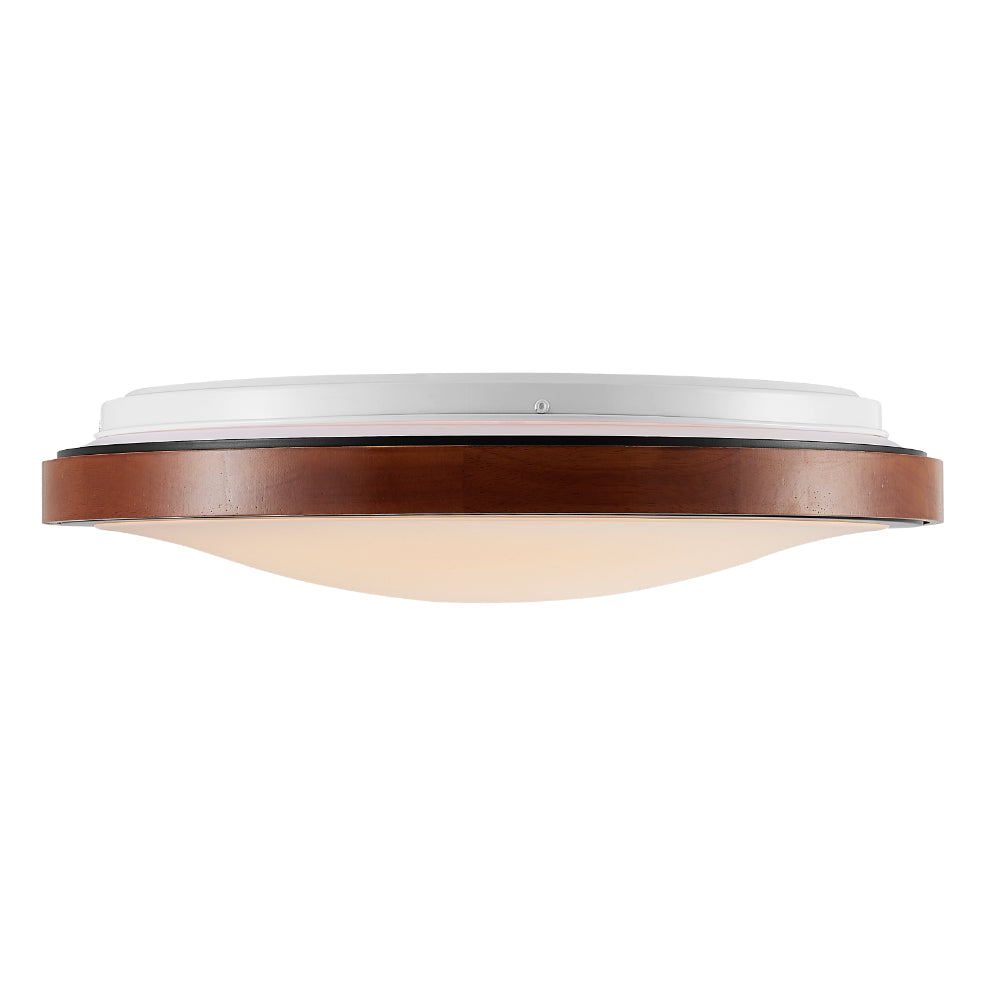 Orlin 500mm LED Oyster 36W TRI Colour Black & Walnut - ORLIN OY50-WD3C