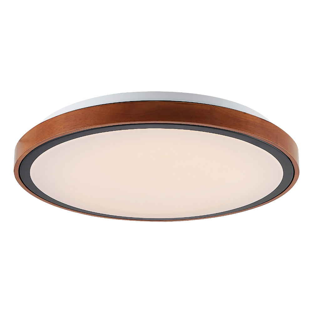Orlin 500mm LED Oyster 36W TRI Colour Black & Walnut - ORLIN OY50-WD3C