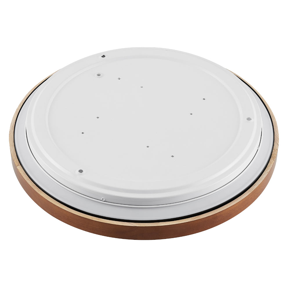 Orlin 500mm LED Oyster 36W TRI Colour Black & Walnut - ORLIN OY50-WD3C