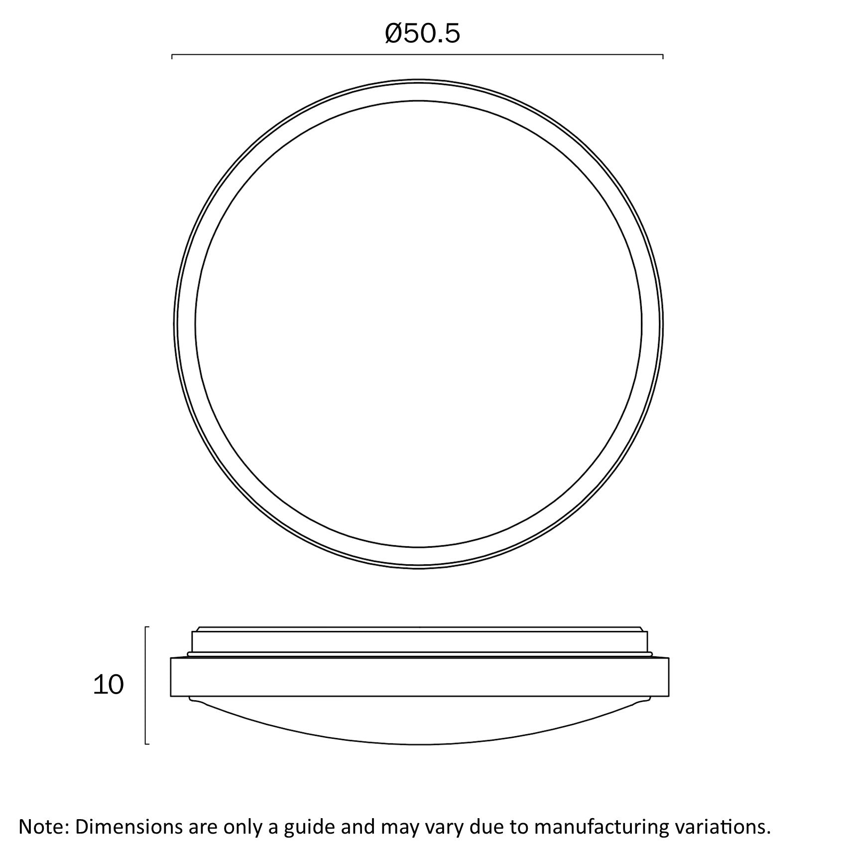 Orlin 500mm LED Oyster 36W TRI Colour Black & Walnut - ORLIN OY50-WD3C