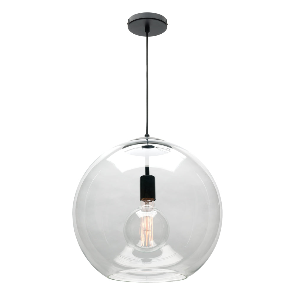 Orpheus 1 Light Large Pendant Light Black - ORPH1PLBLK
