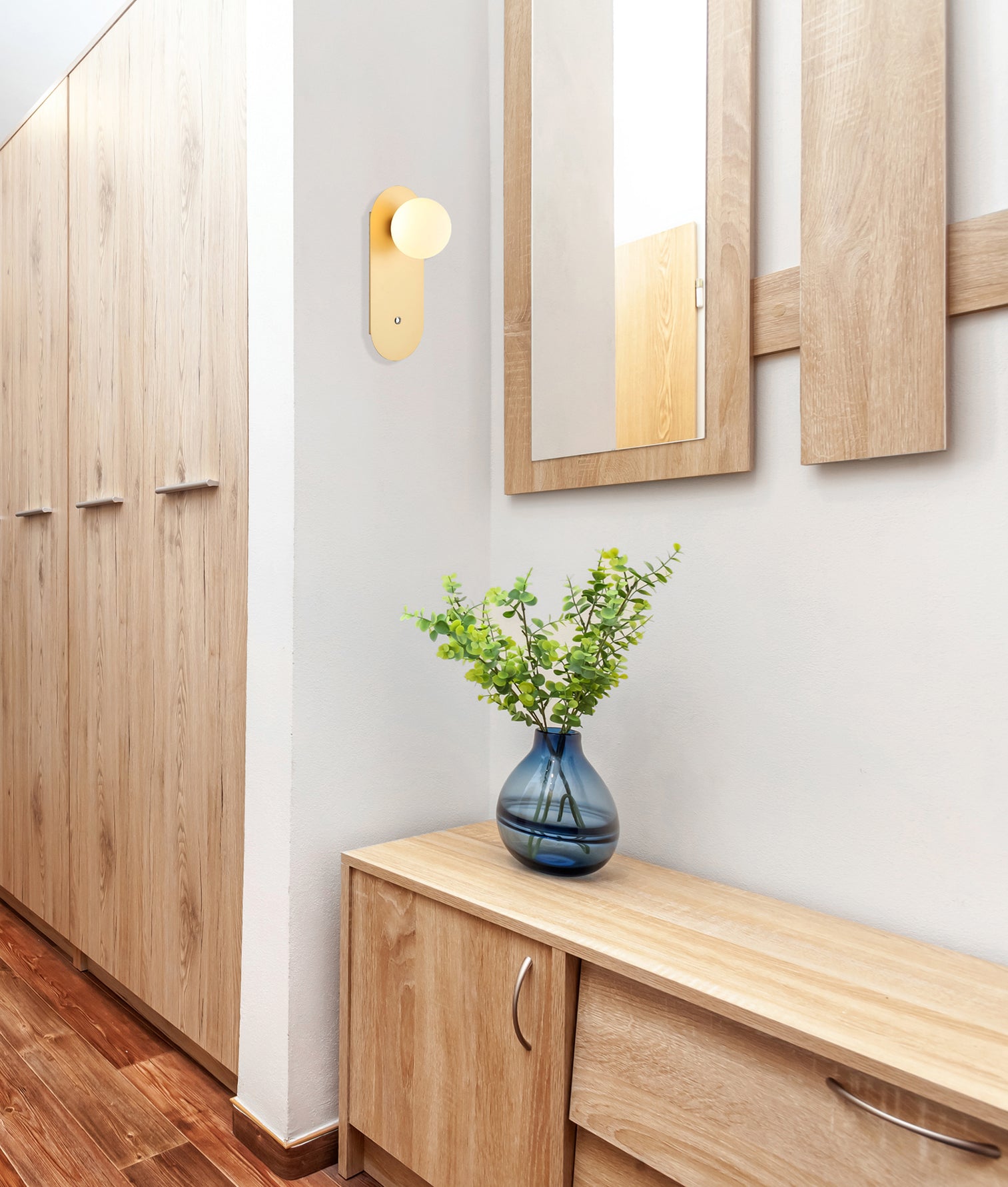 Ovalis Interior Oblong Base With Switch Wall Light Gold - OVALIS1