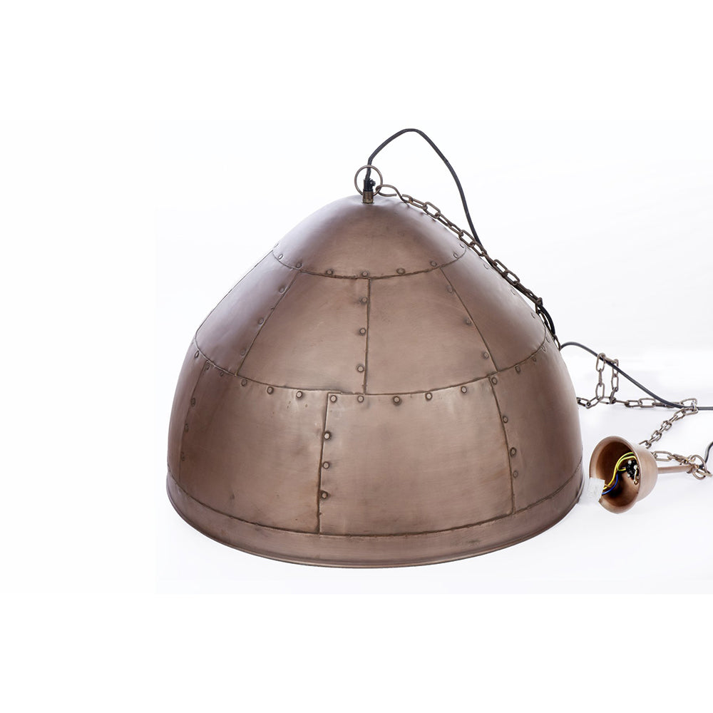 Buy Pendant Lights Australia P51 Medium 1 Light Iron Riveted Dome Pendant Antique Copper - ZAF10168CP