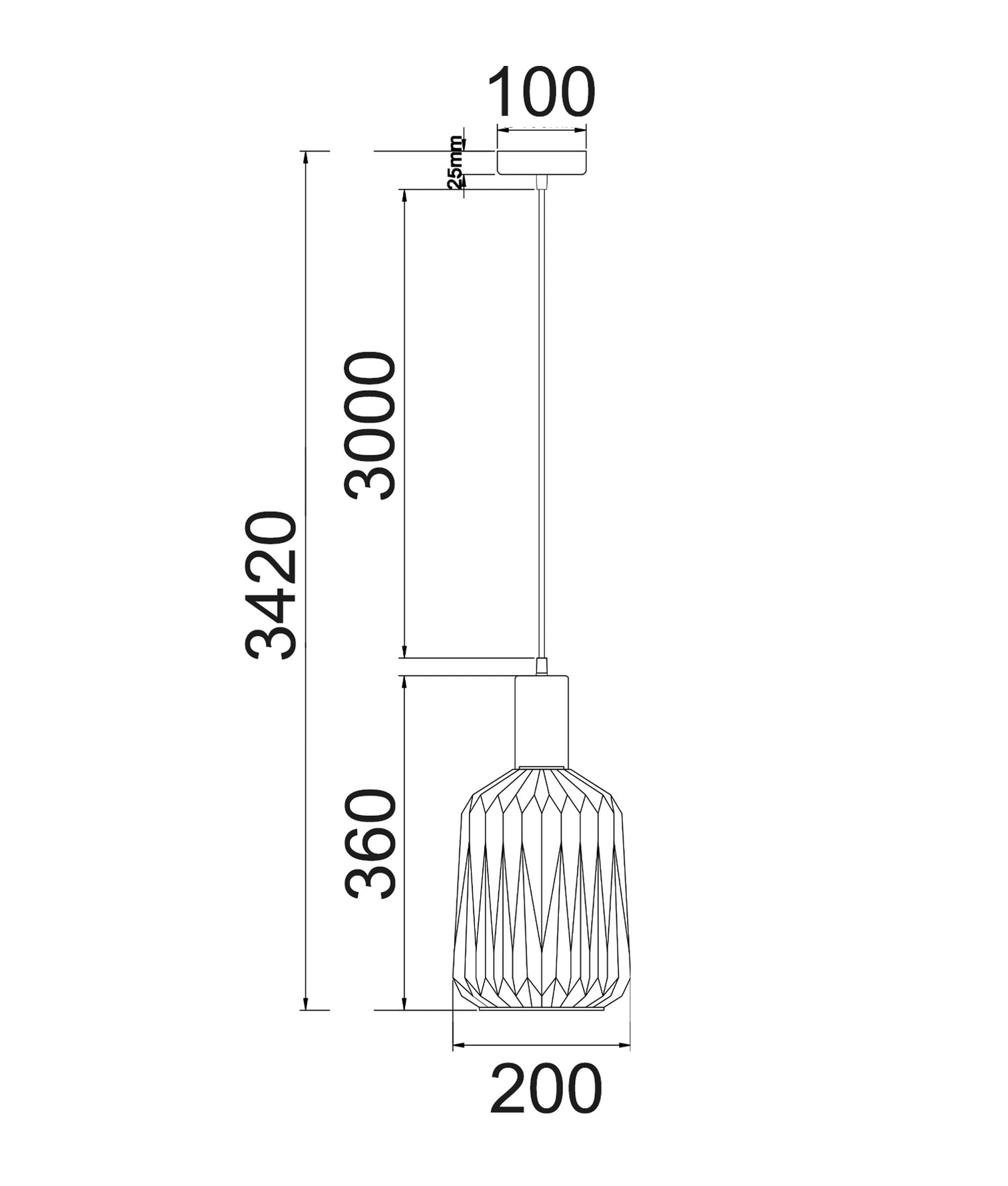 Papel Jar Glass Pendant Light Opaque Glass - PAPEL4