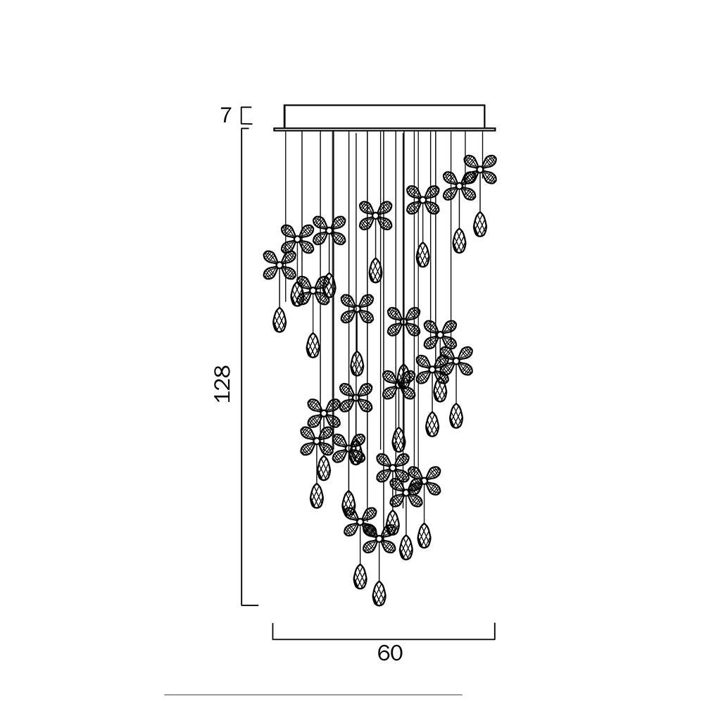 Buy Pendant Lights Australia Paradis 9 Light Crystal Pendant Chrome & Clear - PARADIS PE135-CH