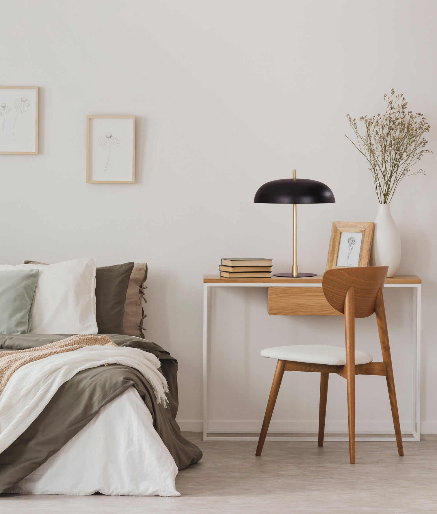 Paraguas Table Lamp Brass Base With Black Shade - PARAGUAS-T1