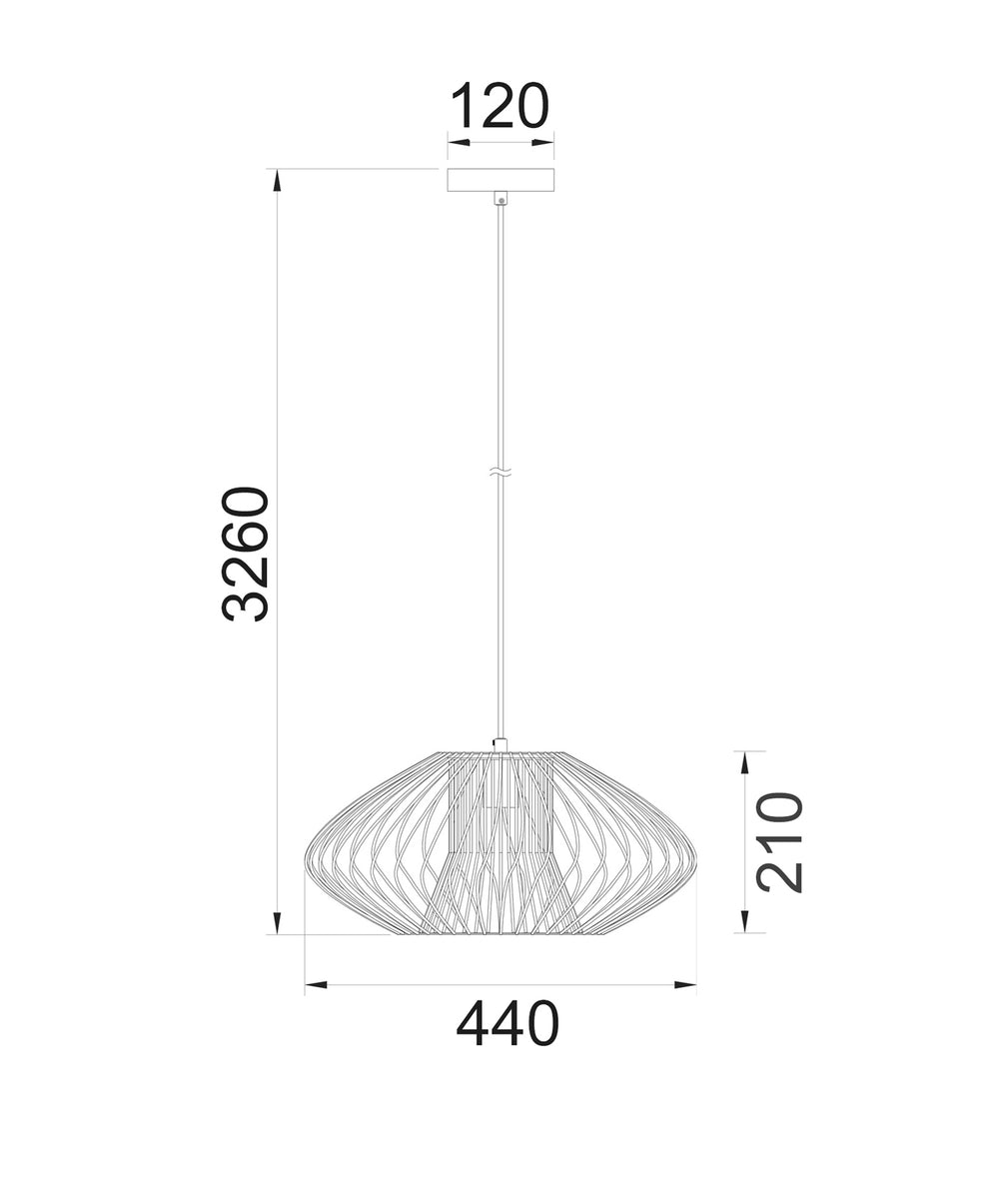 Parrilla 440mm Oval Cage Pendant Light Imitation Antique Brass - PARRILLA2