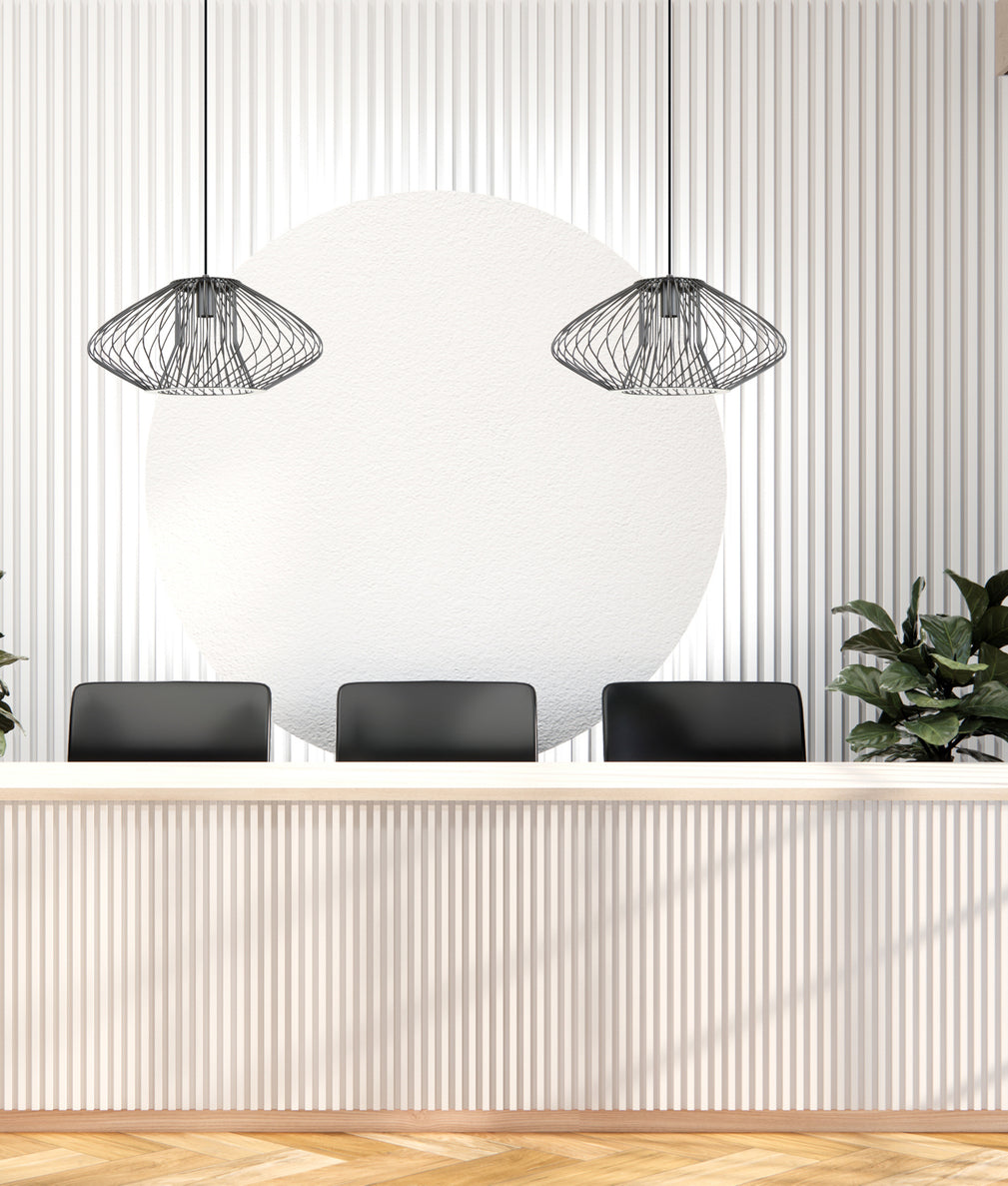 Parrilla 440mm Oval Cage Pendant Light Matte Black - PARRILLA1