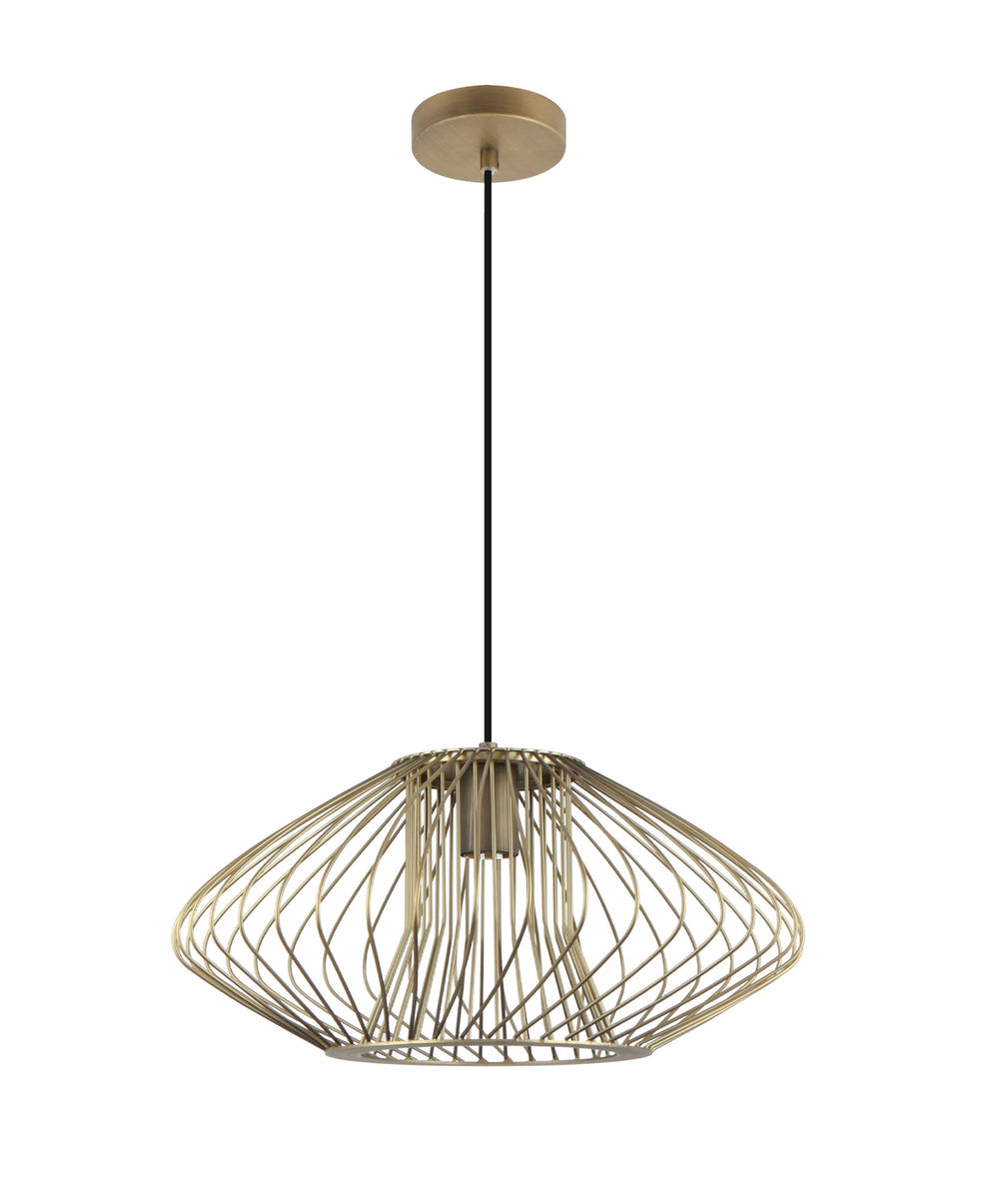 Parrilla 440mm Oval Cage Pendant Light Imitation Antique Brass - PARRILLA2