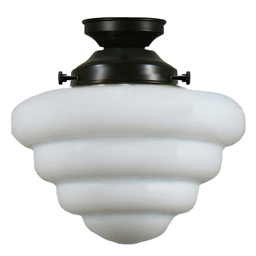 Buy DIY Batten Fix Lights Australia DIY Batten Fix Patina Black With 10" Beehive Opal Matt Glass - 3020019
