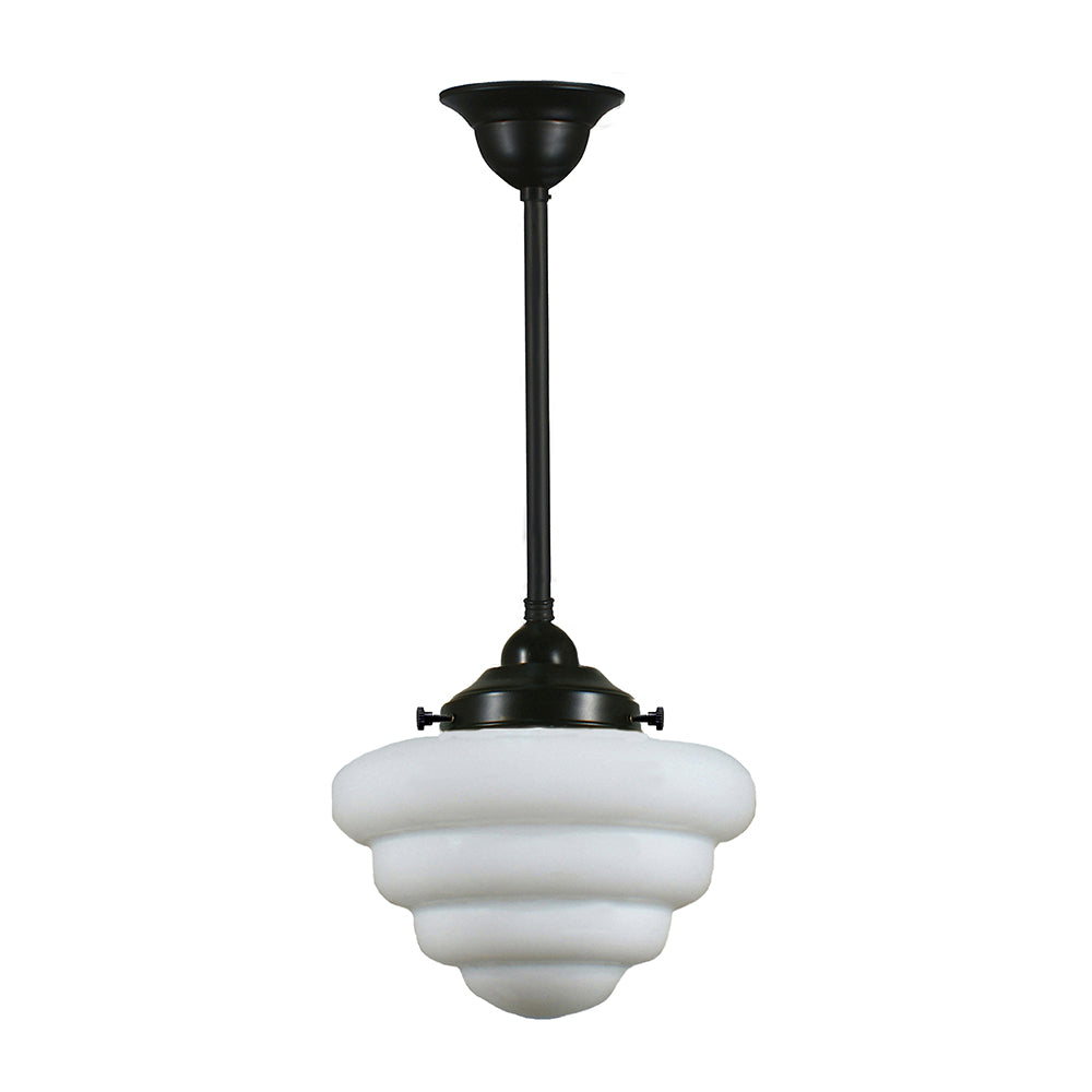 Buy Pendant Lights Australia Single Rod Pendant Patina Black With 10" Beehive Opal Matt Glass - 3020101