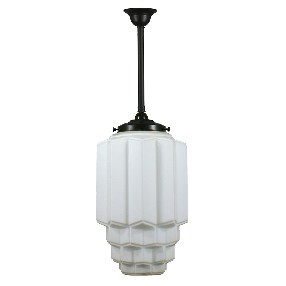 Buy Pendant Lights Australia Single Rod Pendant Patina Black With Bergerac Opal Matt Glass - 3020128