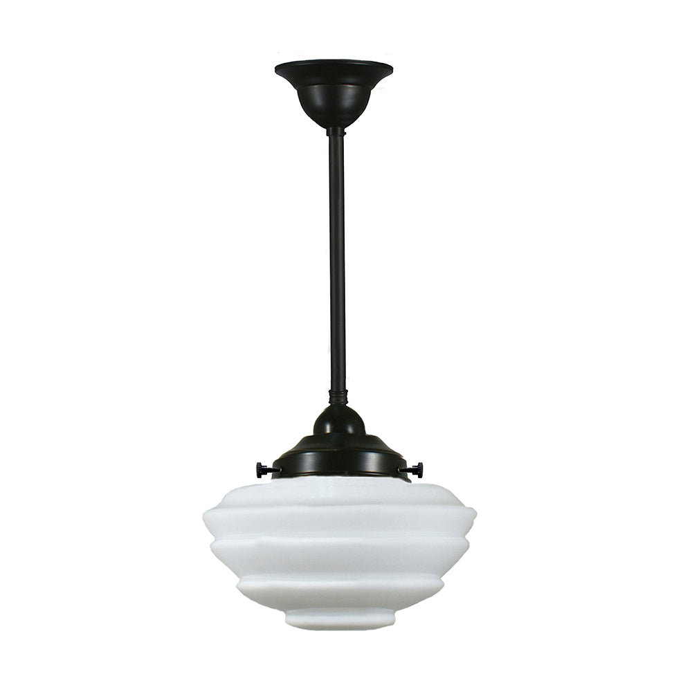 Buy Pendant Lights Australia Single Rod Pendant Patina Black With Cannes Opal Matt Glass - 3020129