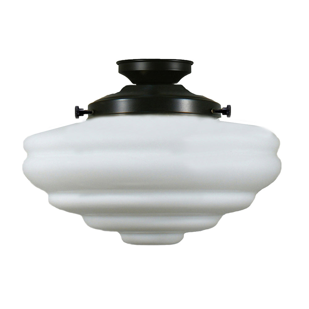 Buy DIY Batten Fix Lights Australia DIY Batten Fix Patina Black With Chateau Opal Matt Glass - 3020041