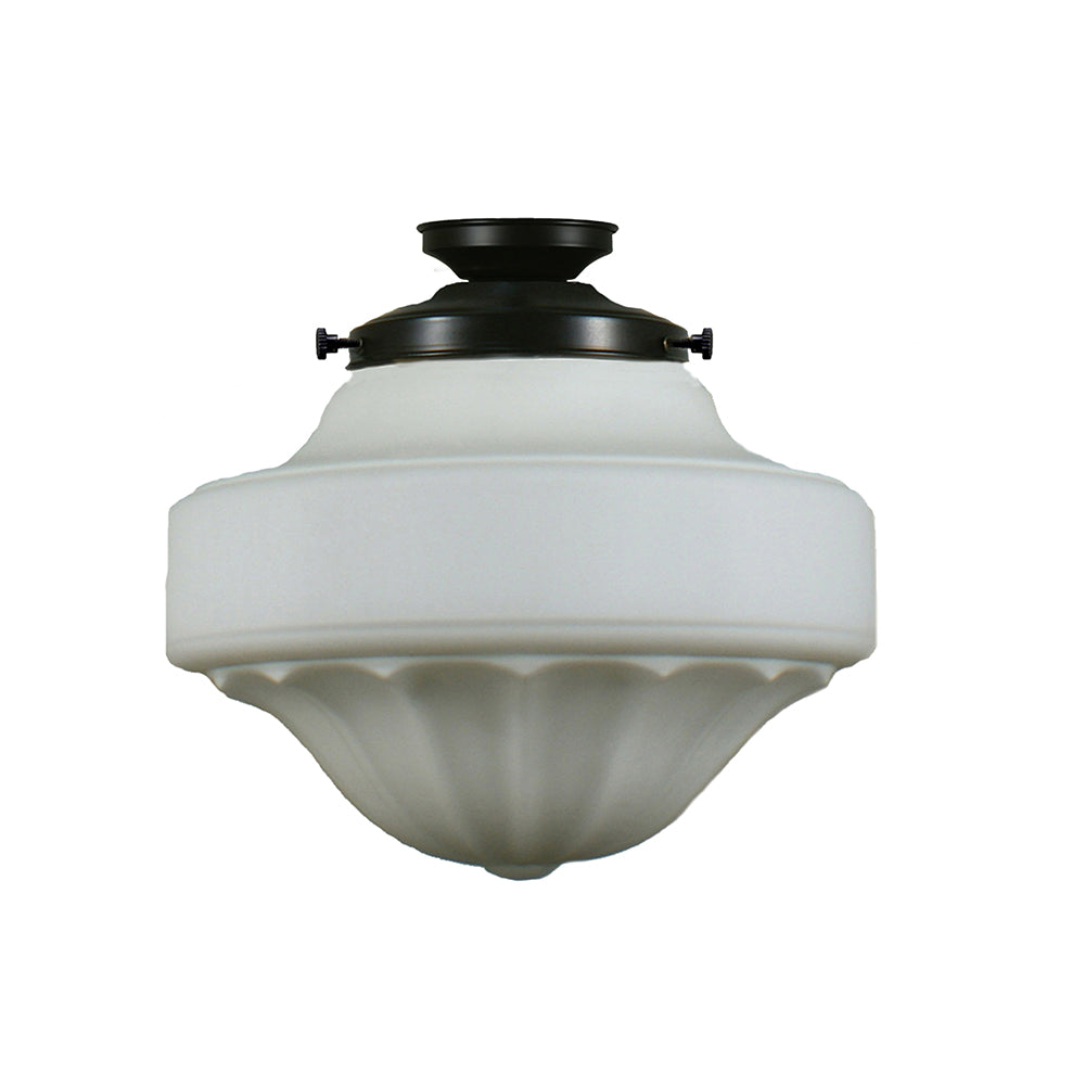 Buy DIY Batten Fix Lights Australia DIY Batten Fix Patina Black With 13" Derby Opal Matt Glass - 3020038