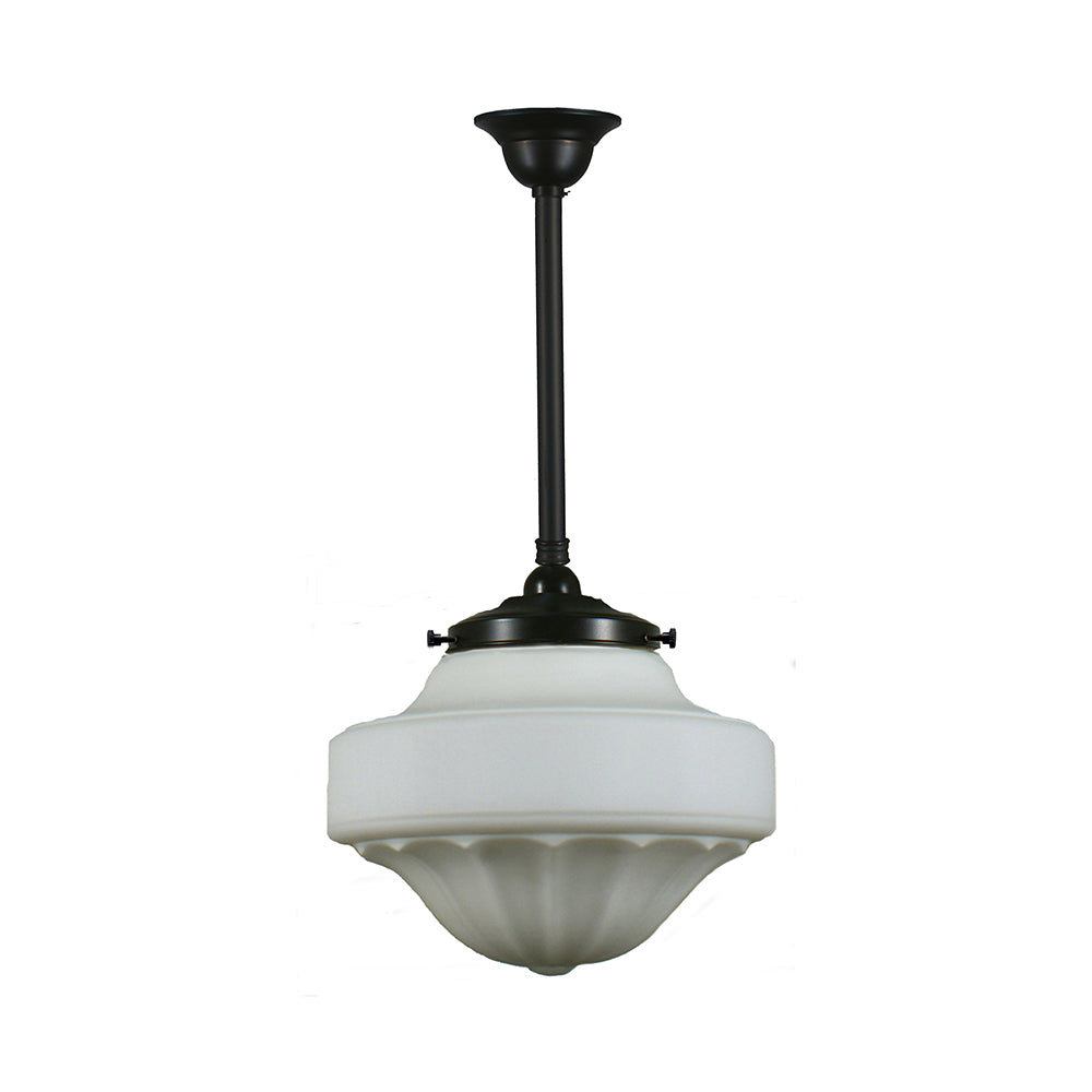 Buy Pendant Lights Australia Single Rod Pendant Patina Black With 13" Derby Opal Matt Glass - 3020109