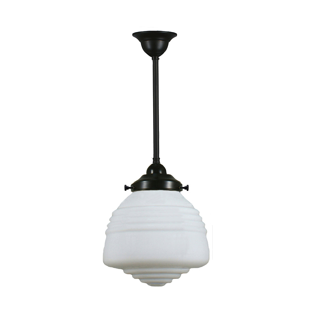 Buy Pendant Lights Australia Single Rod Pendant Patina Black With Domec Opal Matt Glass - 3020131