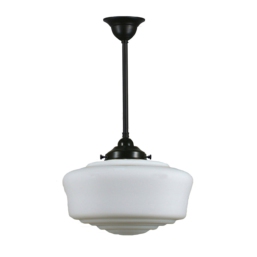 Buy Pendant Lights Australia Single Rod Pendant Patina Black With Moulins Opal Matt Glass - 3020133