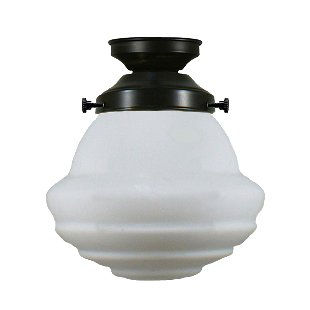 Buy DIY Batten Fix Lights Australia DIY Batten Fix Patina Black With 9" Parkville Opal Matt Glass - 3020018