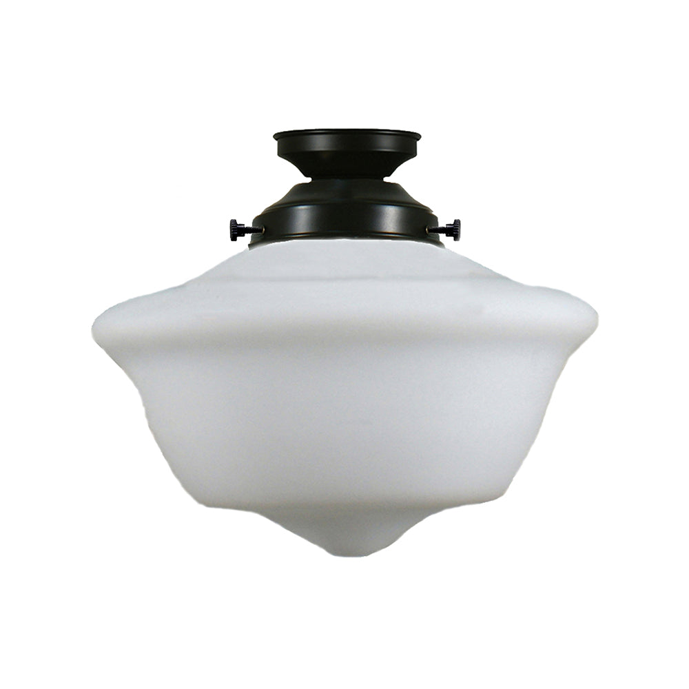 Buy DIY Batten Fix Lights Australia DIY Batten Fix Patina With 12" Victorian Schoolhouse Opal Matt Glass - 3020024