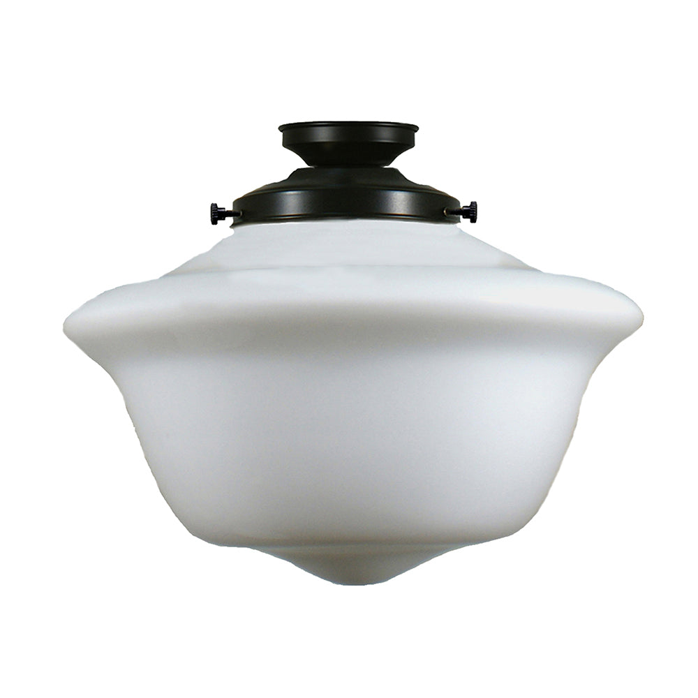Buy DIY Batten Fix Lights Australia DIY Batten Fix Patina With 16" Victorian Schoolhouse Opal Matt Glass - 3020040