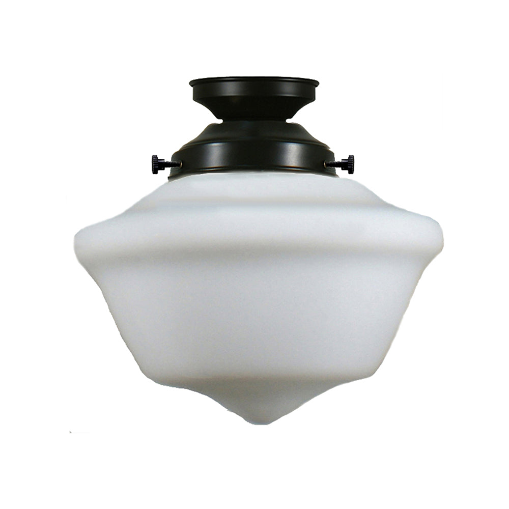 Buy DIY Batten Fix Lights Australia DIY Batten Fix Patina With 9" Victorian Schoolhouse Opal Matt Glass - 3020034