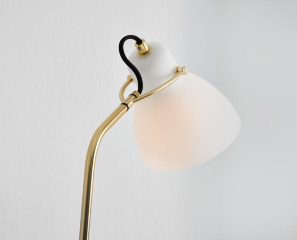 Laito Full Floor Lamp White & Brass - SE PT/LAITO/WH/BR
