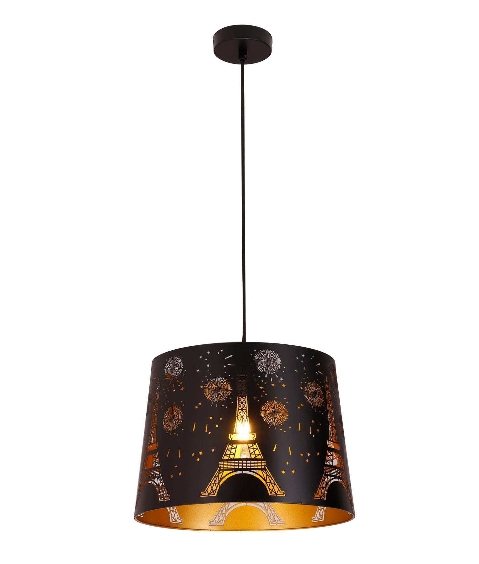 Penshade Eiffel Tower Pattern Pendant Light Iron Black - PENSHADE3