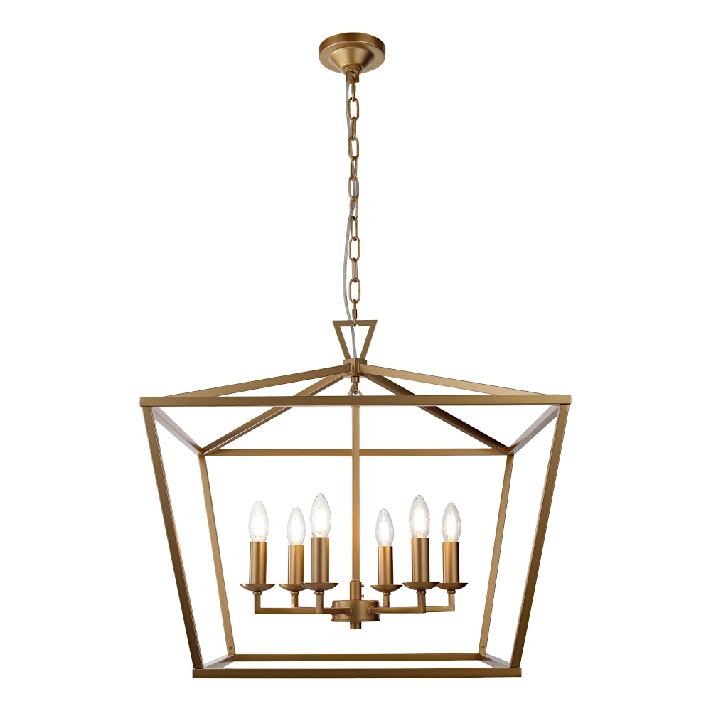 Perigan 6 Light Pendant Matt Gold - PERI6PMG