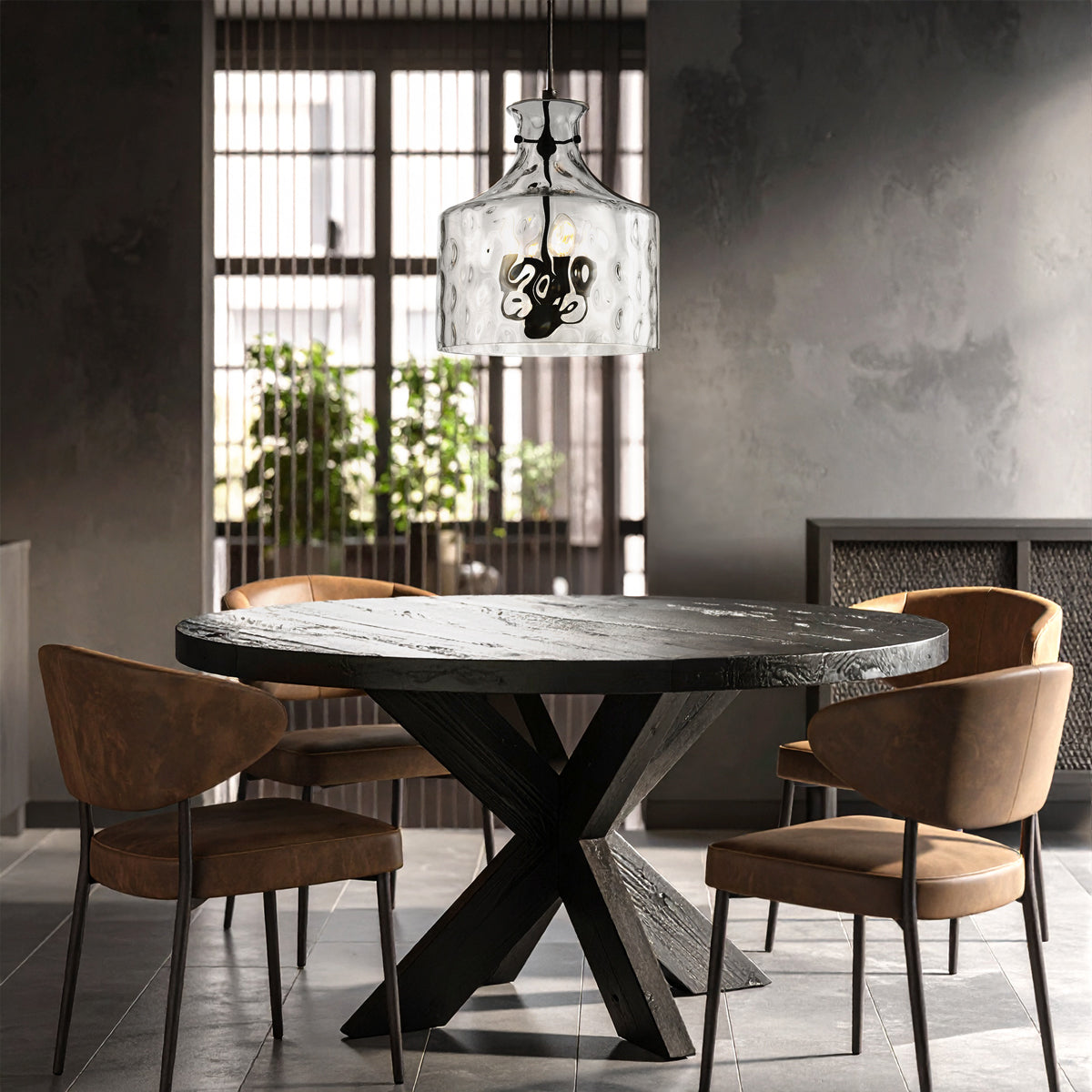 Perron 4 Light Pendant Light Black - PERRON PE4-BK