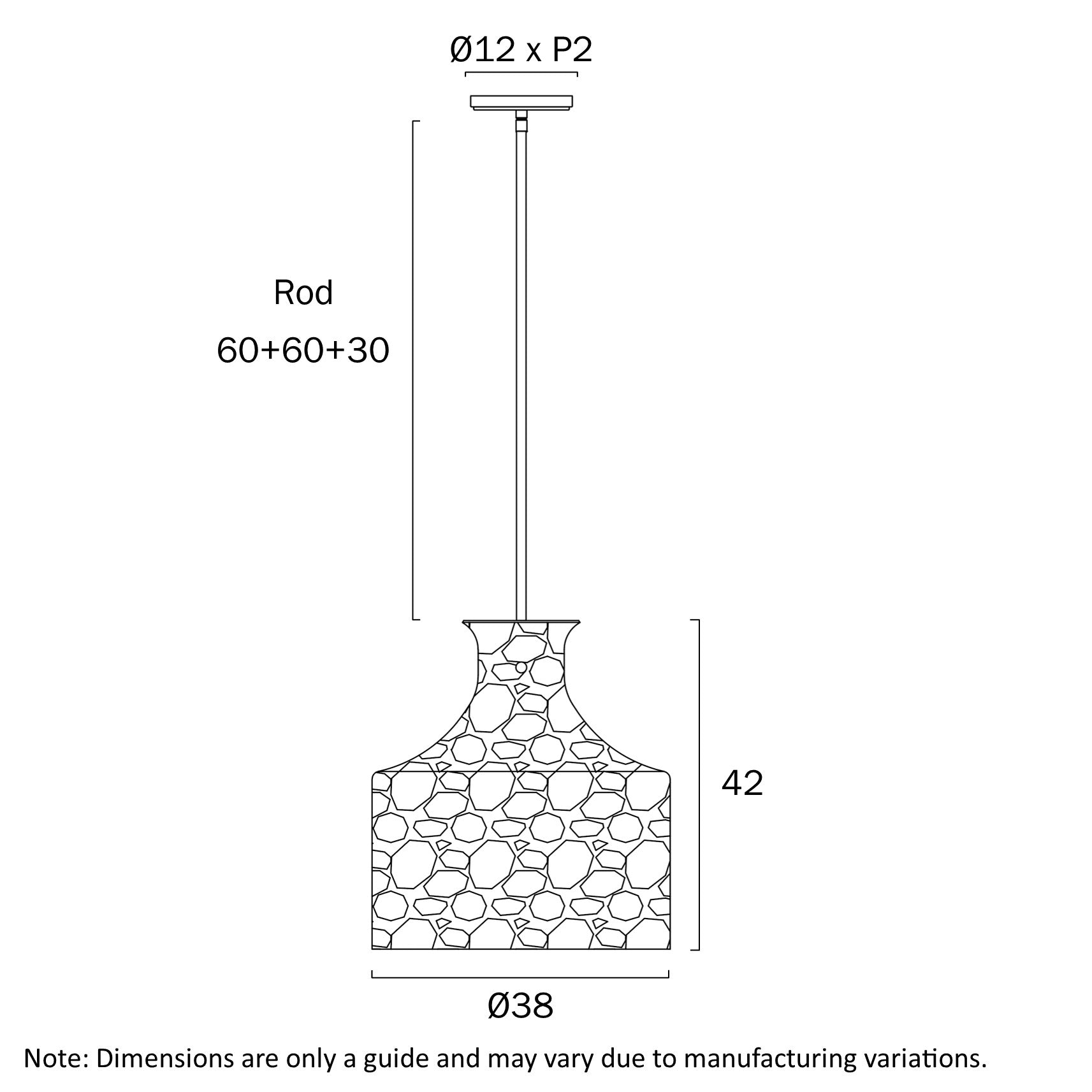 Perron 4 Light Pendant Light Antique Gold - PERRON PE4-AG