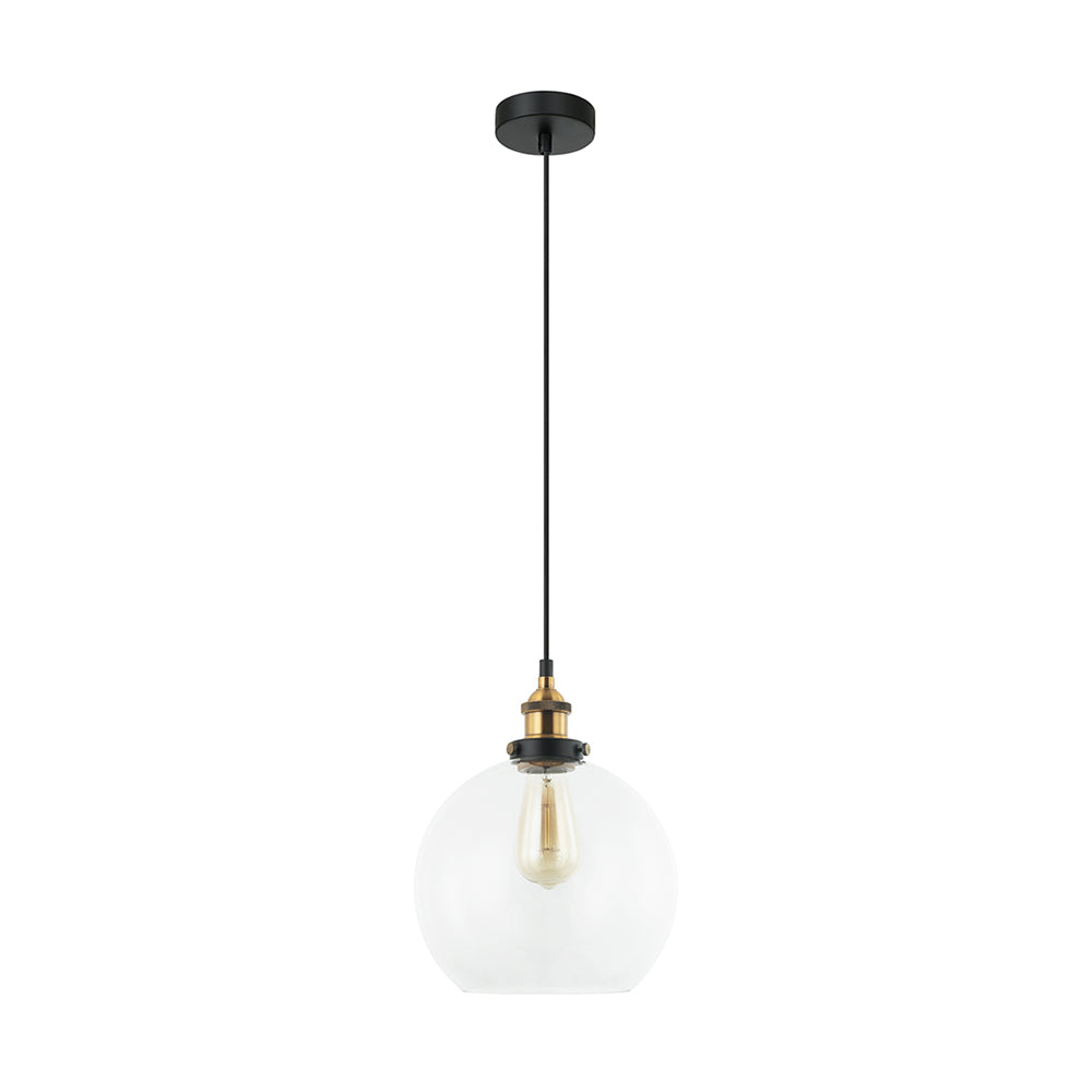 Buy Pendant Lights Australia Interior Clear Wine Glass Shape With Antique Brass Highlight 1 Light Pendant - PESINI1