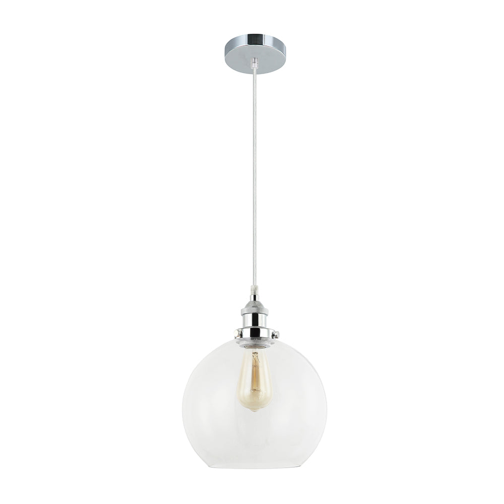 Buy Pendant Lights Australia Interior Clear Wine Glass Shape With Chrome Highlight 1 Light Pendant - PESINI4