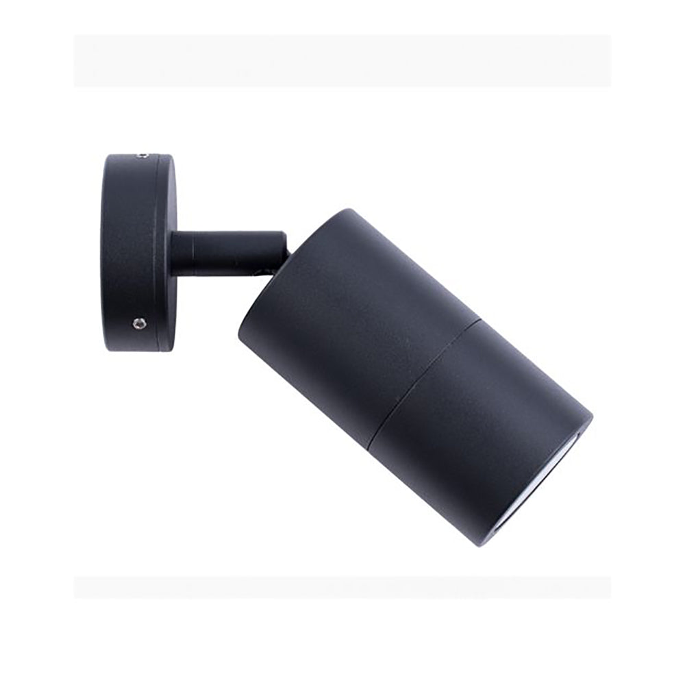 GU10 Exterior Single Adjustable Wall Pillar Light Black IP65 - PG1ABL