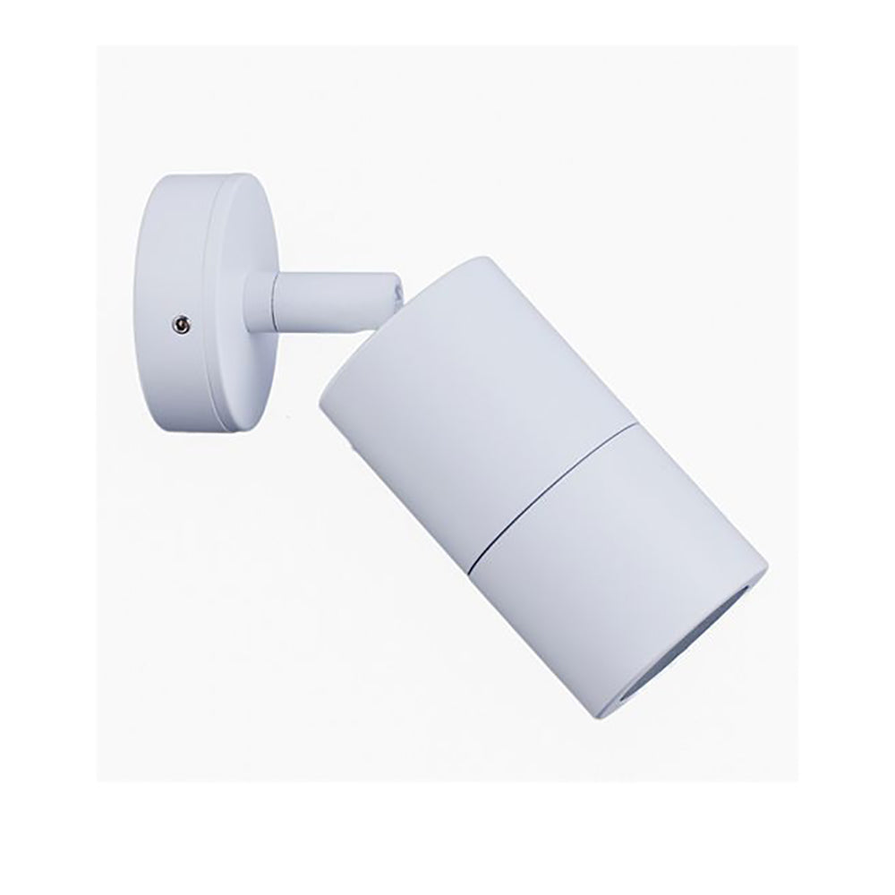 GU10 Exterior Single Adjustable Wall Pillar Light White IP65 - PG1AWH