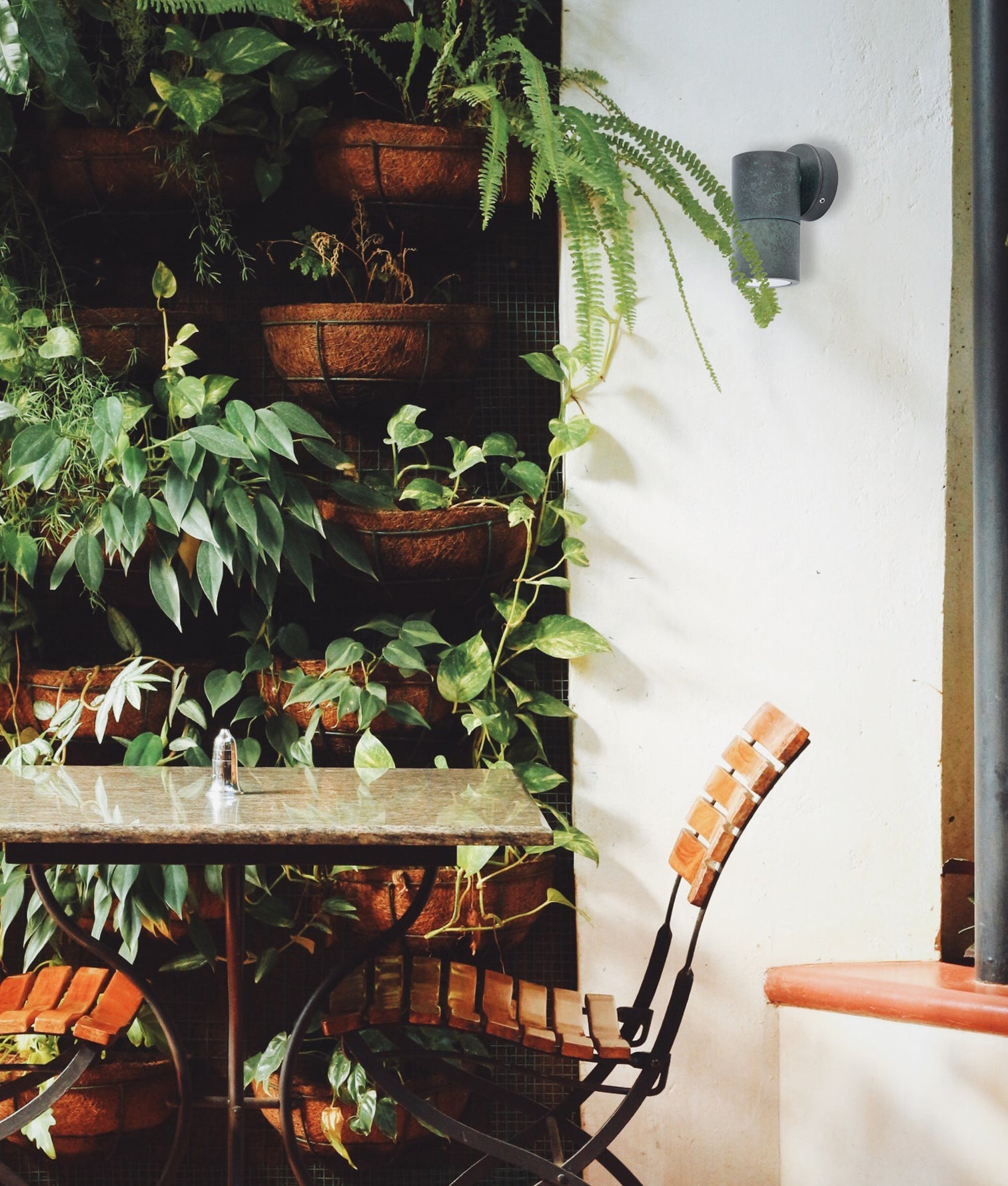 Exterior Wall Fixed Pillar Spot Light Green Patina - PG1FBR3