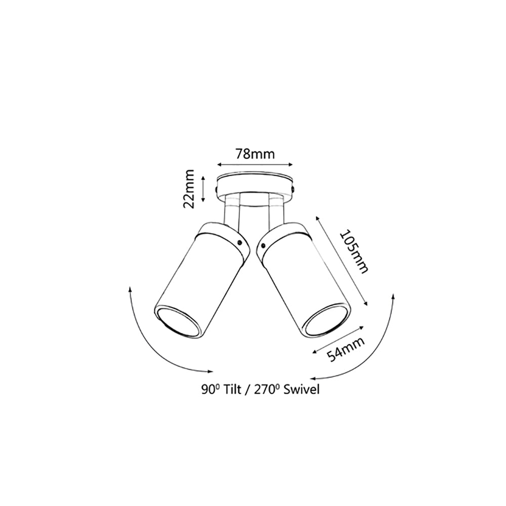 Buy Exterior Spotlights Australia MR16 12V Exterior Double Adjustable Wall Pillar Light Aged Copper IP54 - PM2ACECA