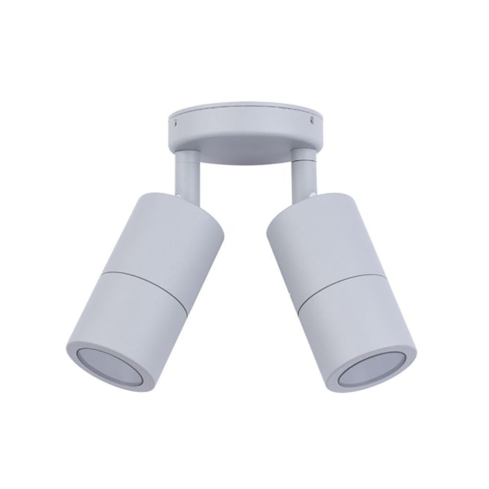 Buy Exterior Spotlights Australia MR16 12V Exterior Double Adjustable Wall Pillar Light Matt Grey IP65 - PM2ASIL