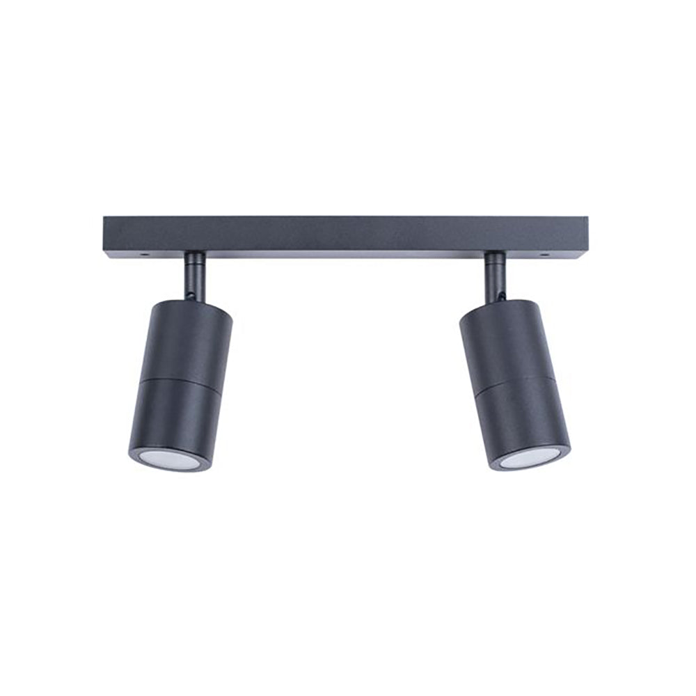 Buy Outdoor Ceiling Spotlights Australia GU10 Exterior Adjustable Head 2 Light Spotlight Black IP44 - PG2BARBL