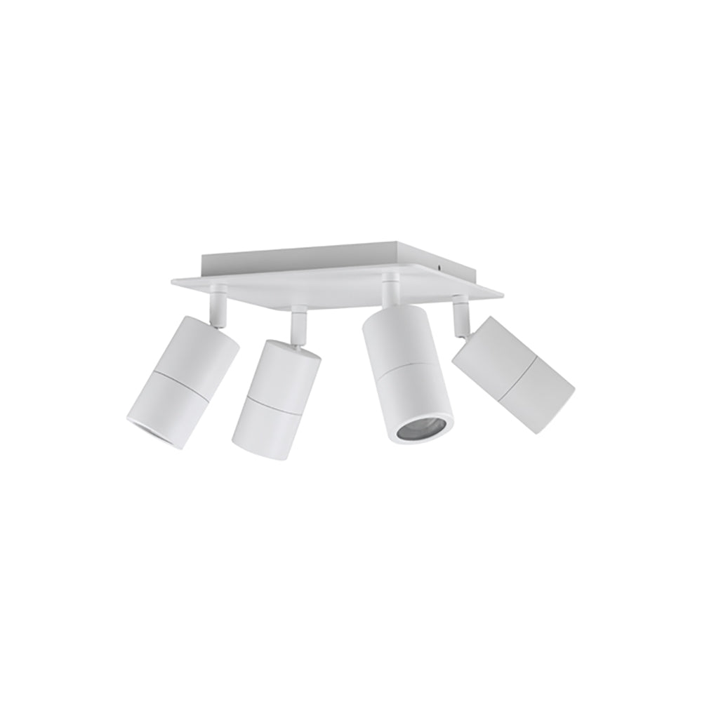 GU10 Exterior Adjustable Head 4 Light Square Spotlight White IP44 - PG4SQWH