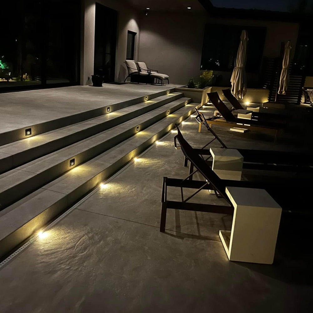 Buy Outdoor Step Lights Australia Outdoor Step Light 12V L114mm Louvered Step Bronze Cast Aluminium - PI-SLC2110WB