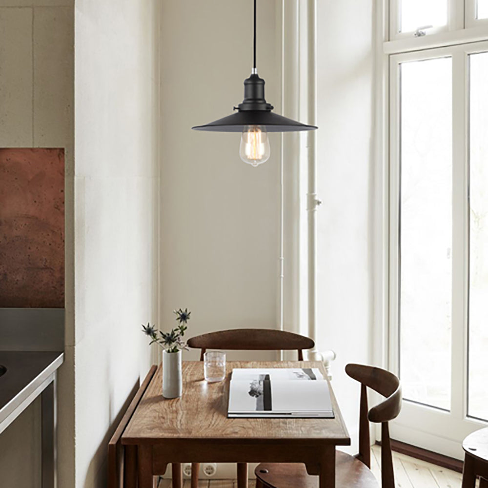 Buy Pendant Lights Australia PIATTO Black Iron 1 Light Pendant Small - PIATTO2