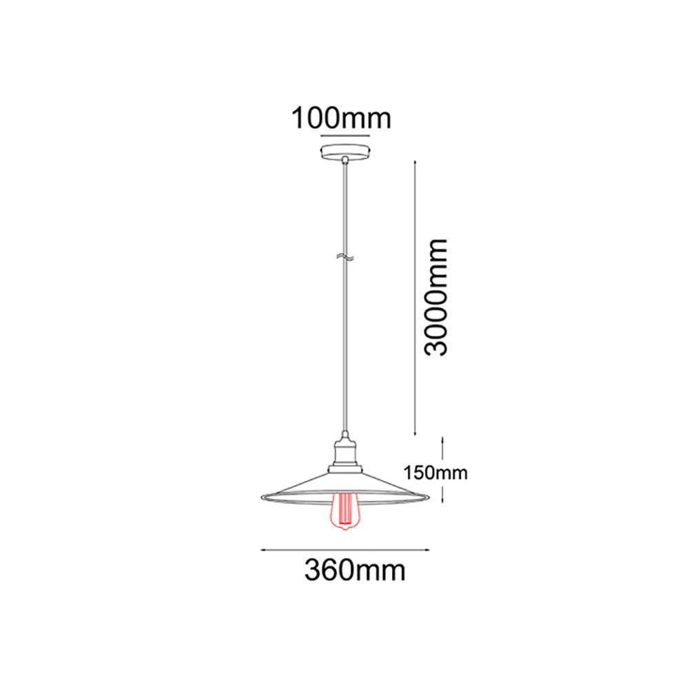 Buy Pendant Lights Australia PIATTO Black Iron 1 Light Pendant Large - PIATTO1