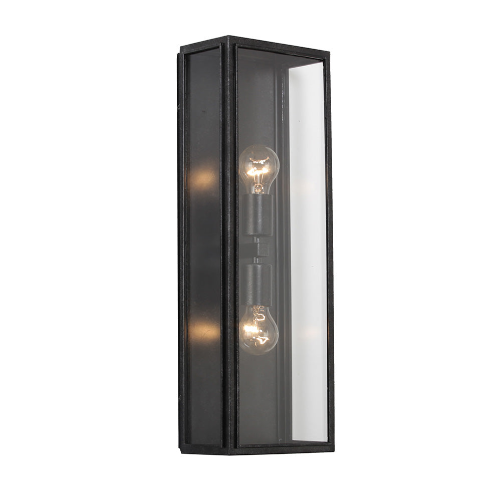 Buy Exterior Wall Lights Australia Plaza Exterior Wall 2 Lights Antique Black Aluminium - 1000853