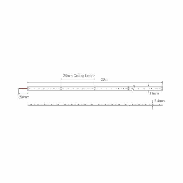 PLEX-SMD-9 LED Strip Light 24V DC 9W IP67 1M 5000K - 24201
