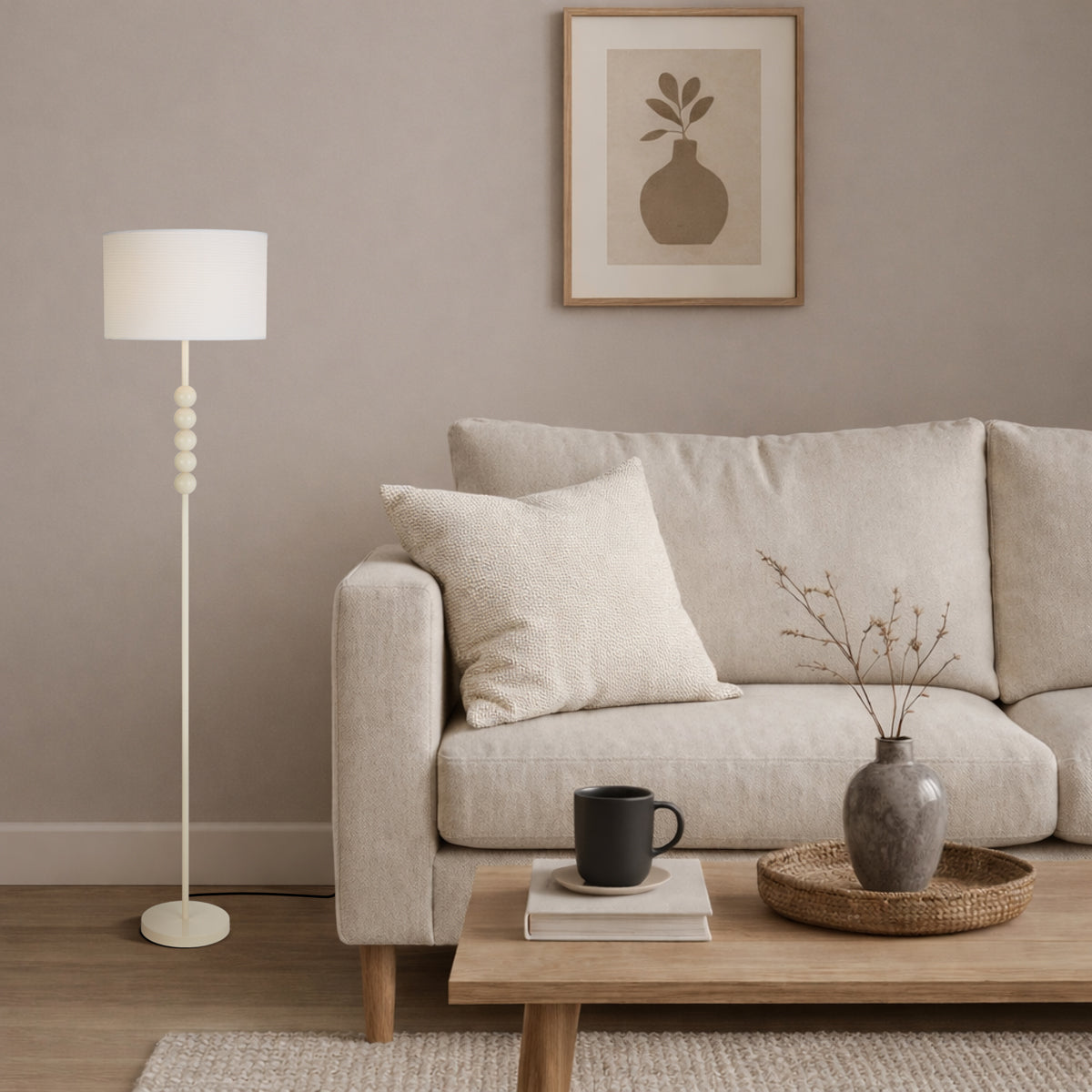 Poetix Floor Lamp Beige & Ivory - POETIX FL-BE