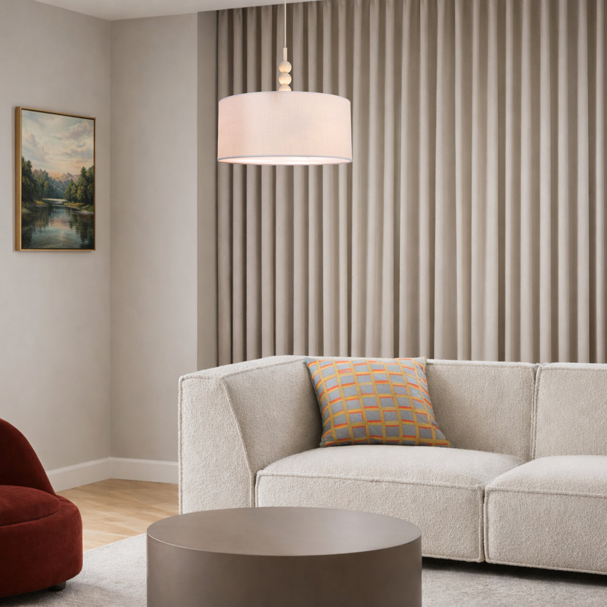 Poetix 500mm Pendant Light Beige & Ivory - POETIX PE50-BE