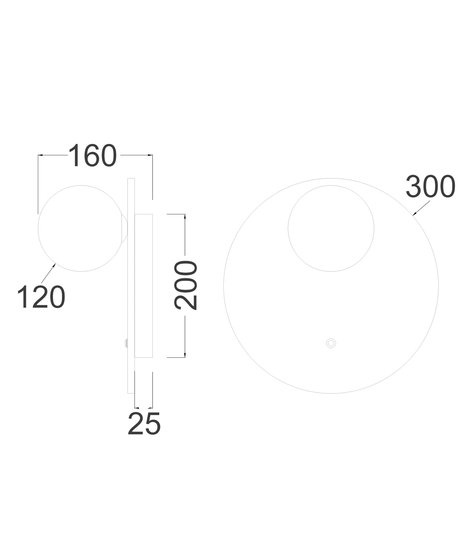 Poi Round Base Wall Light Opal & Beige - POI2